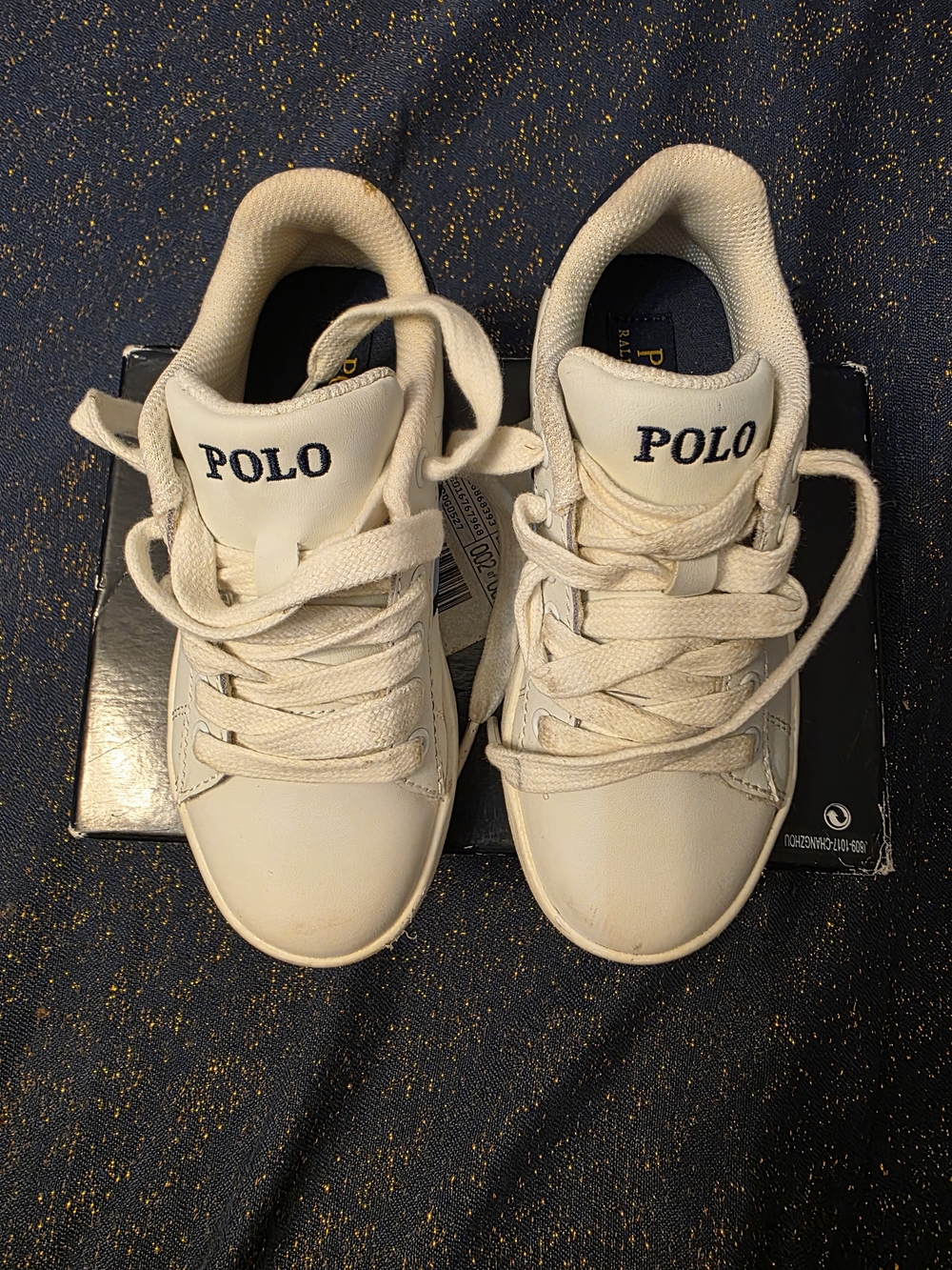 Polo by Ralph Lauren Kids White Snd Blue Low-Top Sneakers
